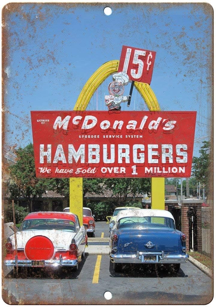 Kitchen Decor Lighting - Metallschild - McDonalds Hamburger Neonschild Aluminium