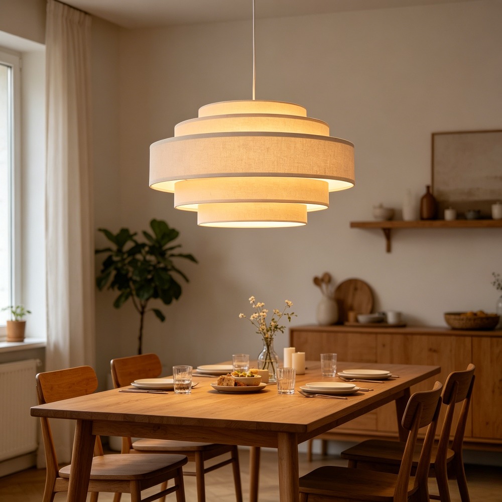 Room Lighting Bedroom Decor - Nordische Stoff-Pendelleuchte Wabi Sabi LED-Kronleuchter für