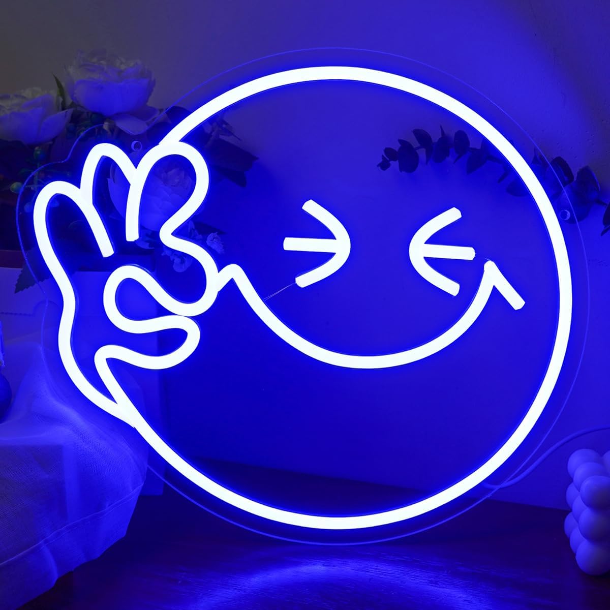 Ok Lighting Decor - Emoji Smile OK Neonschild, USB, dimmbar,