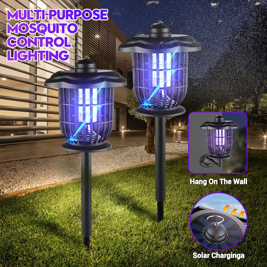 Lighting Bug Decor - 2-in-1 1200mAh LED Solar-Insektenvernichter mit 365nm