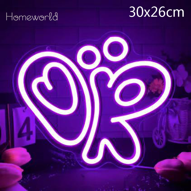 Ok Lighting Decor - Olivia OK Leuchtreklamen, USB-betrieben, LED-Neonlichter, Wanddekoration