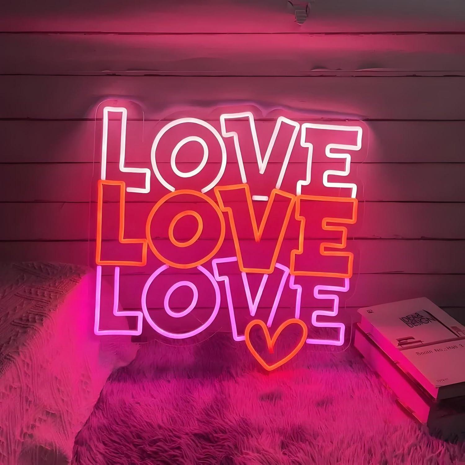 Wedding Lighting And Decor - Liebes-Neonschild, USB-dimmbar, LED-Neonlichter für Hochzeit, Verlobung,