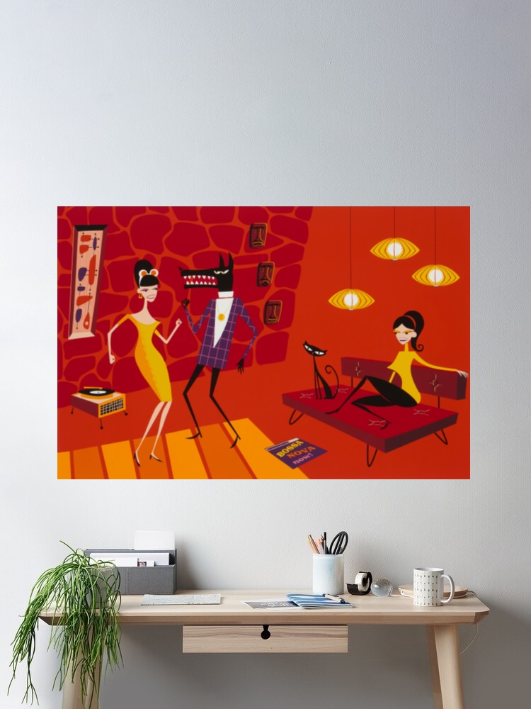 Nova Decor & Lighting Juletrelys - Josh Agle Bossa Nova Now Foto-Leinwand-Poster,