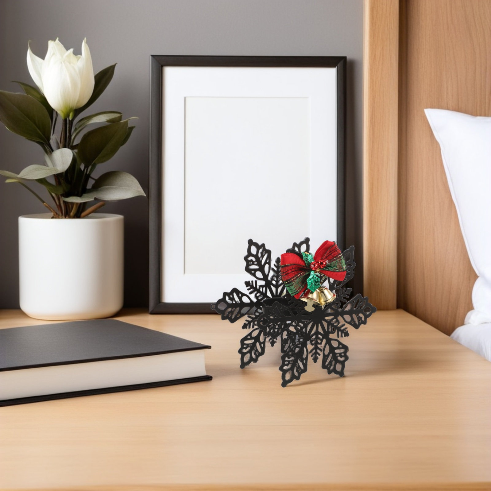 Kitchen Decor Lighting - Weihnachts-Teelichthalter aus Metall, Schneeflocken-Tischdekoration, Feiertags-Tischdekorationen für