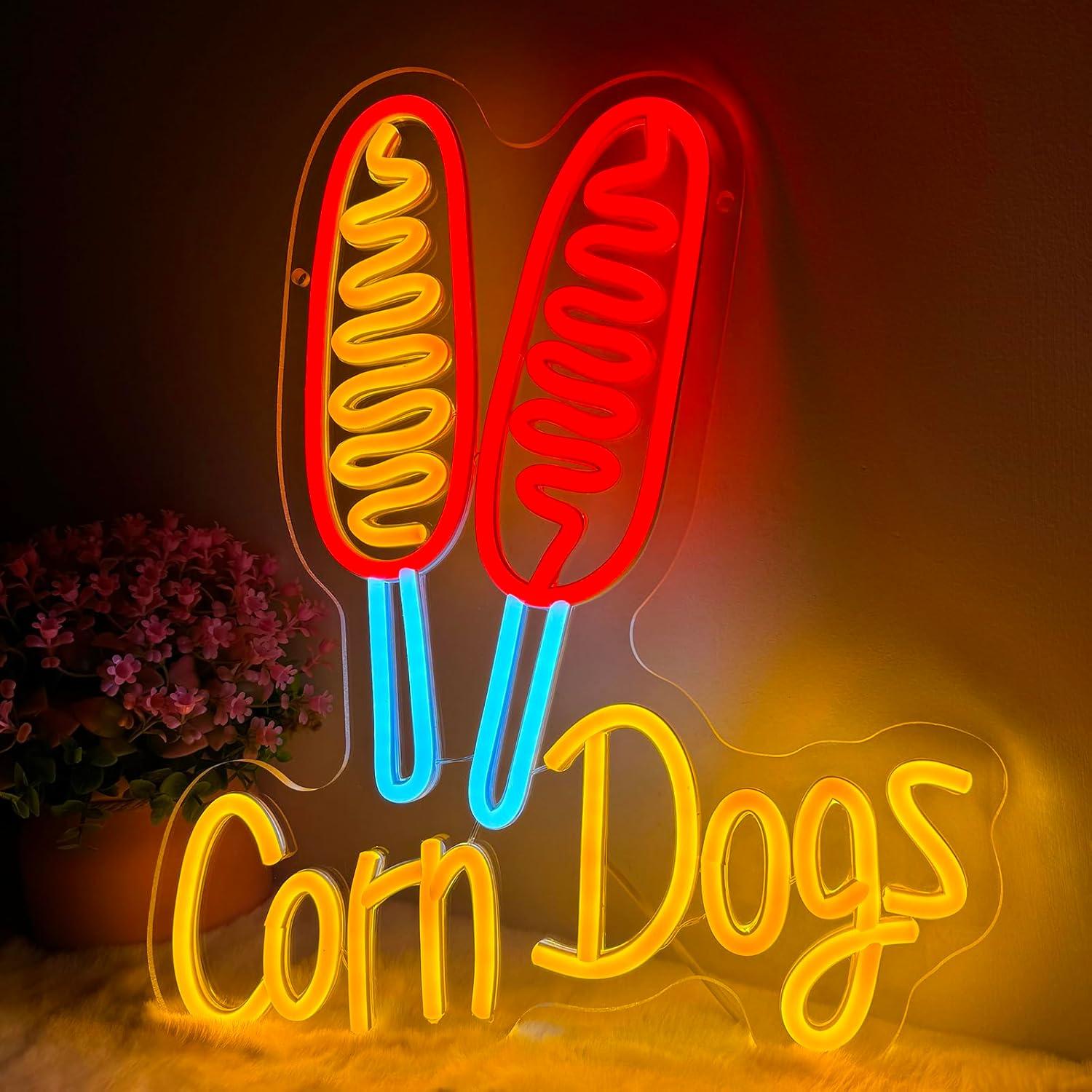 Wedding Lighting And Decor - Corn Dog Neon-Schild Snack USB Dimmbare