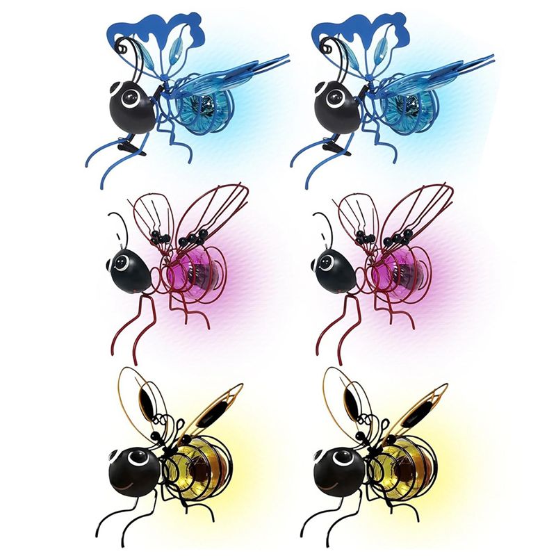 Lighting Bug Decor - AS94-Solar-Bienen-Simulationslichter, hängende LED-Bienen-Gartendekorationslaterne für den Außenbereich,