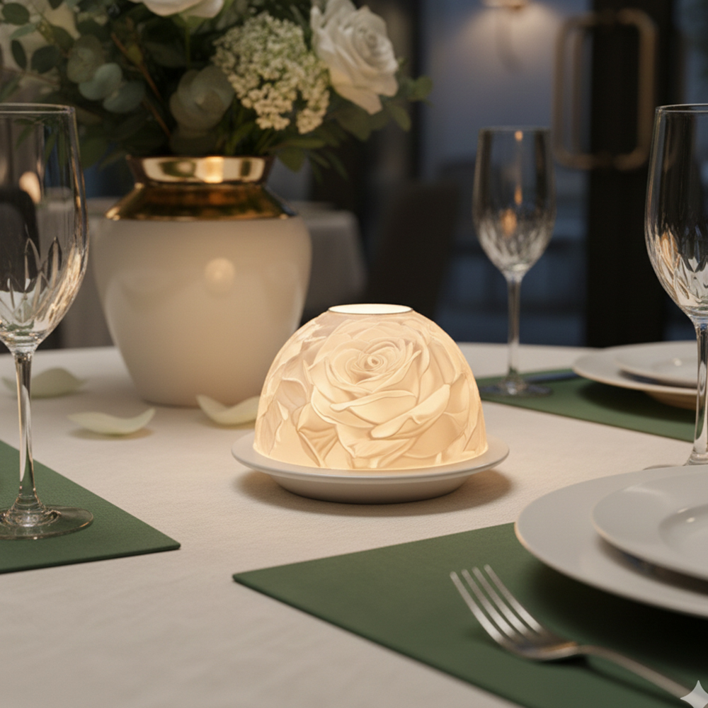 Eleganter Rosenporzellan-Kerze – Wedding Lighting And Decor Bewertung und Preis