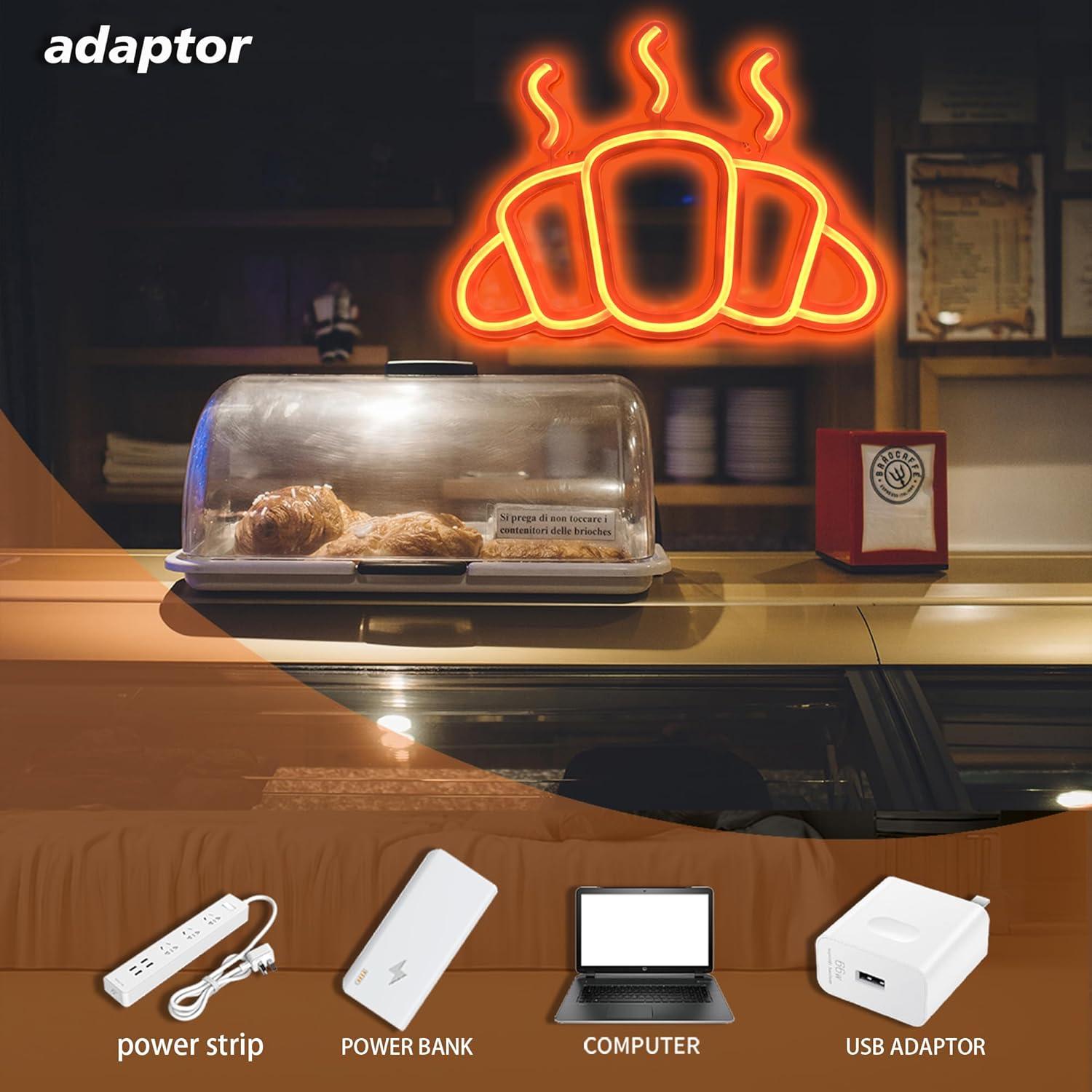 Croissant-Neon-Schild, USB-bet – Kitchen Decor Lighting Bewertung und Preis