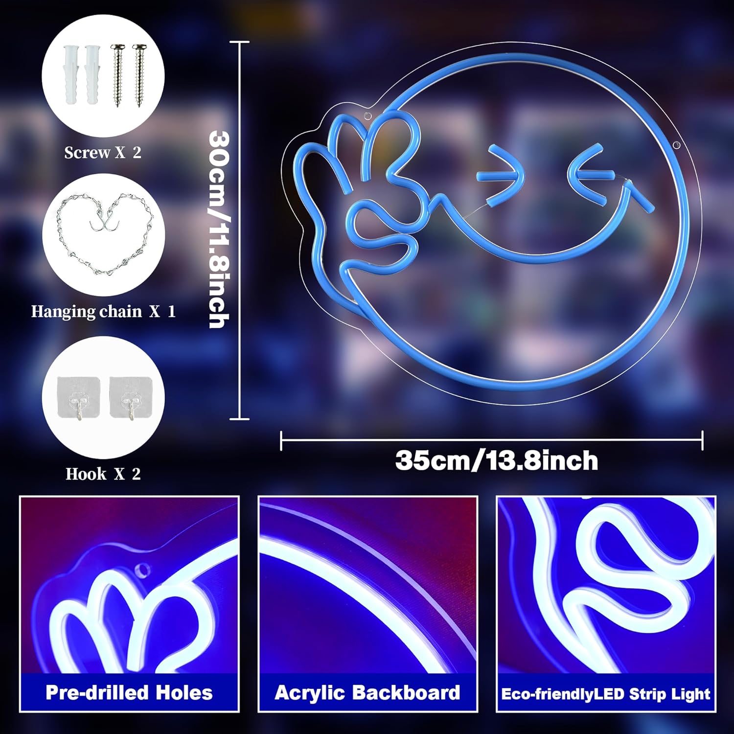 Emoji Smile OK Neonschild, USB – Ok Lighting Decor Bewertung und Preis