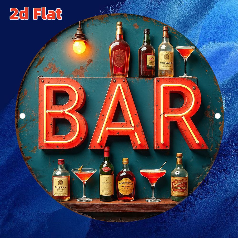 2D Metallschild, Vintage Neon  – Lighting Metal Wall Decor Bewertung und Preis
