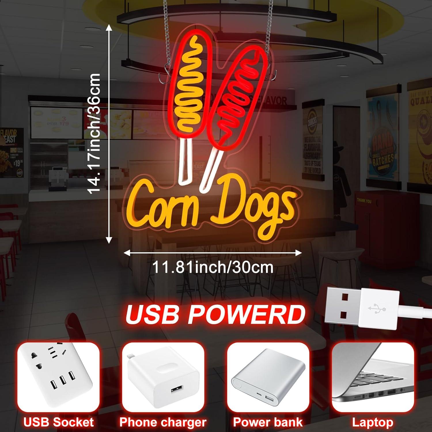Corn Dog Neon-Schild Snack USB – Wedding Lighting And Decor Bewertung und Preis