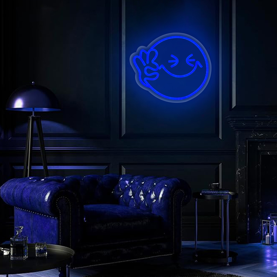 Smile OK Hand Neon-Schild Blau – Ok Lighting Decor Bewertung und Preis